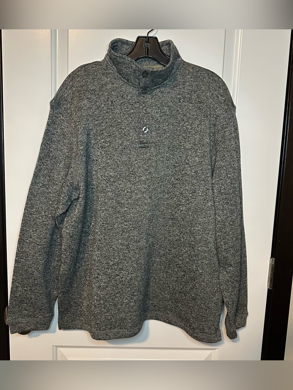 Marc Edwards 4 Button Polo Sweater |Men’s XL |Heather Gray Beige